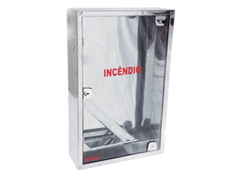 ABRIGO DE HIDRANTE SOBREPOR INOX C/ PORTA DE VIDRO 75X45X17CM